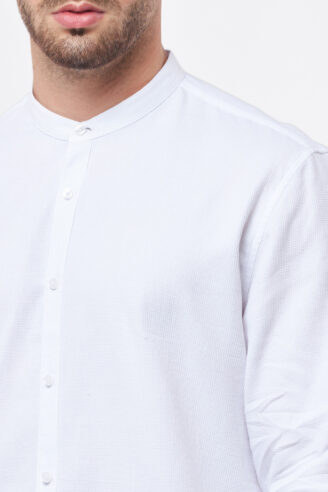 חולצה מכופתרת ואפל עם צוארון סיני