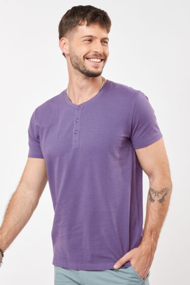 חולצת טי בייבי ואפל חצי כפתרה