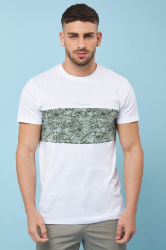 חולצת טי פאנל קדמי פרחוני