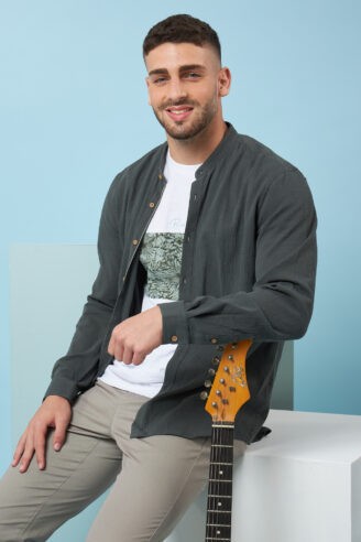 חולצת טי פאנל קדמי פרחוני