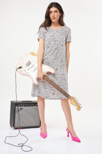 שמלת פרומו דפוס נקודות