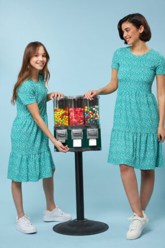 שמלת קומות מודפסת