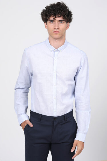 חולצה מכופתרת אפקט קמטים משבצות