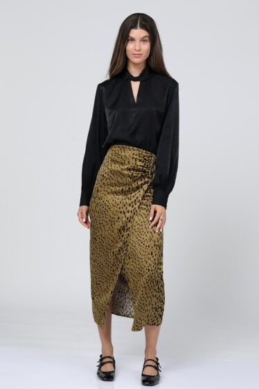 חצאית סאטן מודפסת