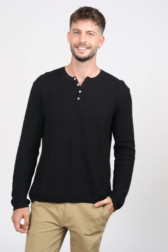 סריג קל סריגת ואפל עם כפתורים