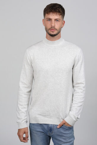 סריג בייסיק צווארון חצי גולף - בז'