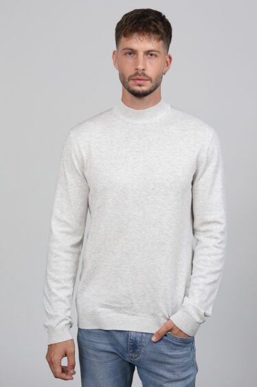 סריג בייסיק צווארון חצי גולף - בז'