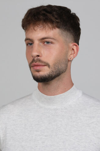 סריג בייסיק צווארון חצי גולף - בז'