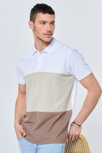 חולצת פולו פיקה קולור בלוק