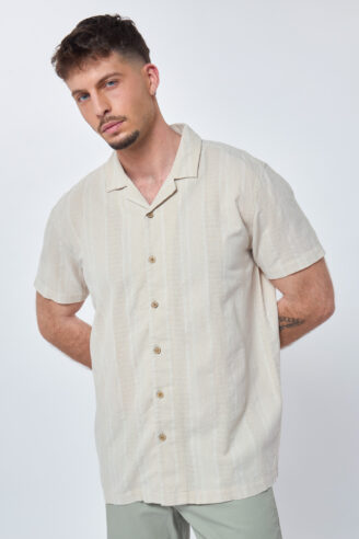 חולצה מכופתרת ג'קארד