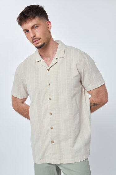 חולצה מכופתרת ג'קארד