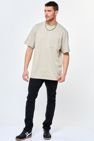 ג'ינס שחור חלק  בסיסי גזרה צרה