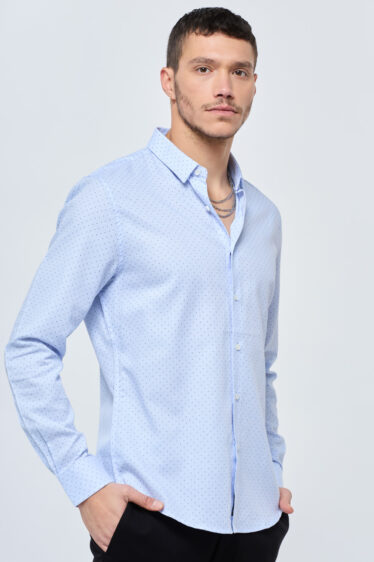 חולצה מכופתרת אלגנטית נקודות