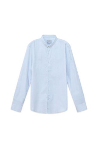 חולצה מכופתרת צרה לייקרה טקסטורה - אפרפר בהיר