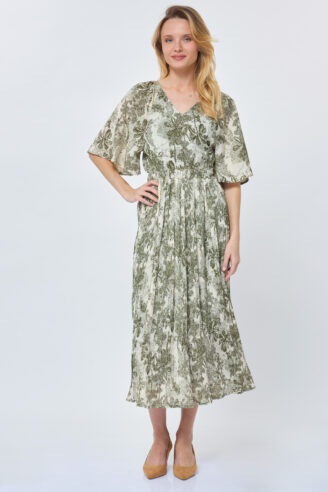 שמלת שיפון דפוס בוטני