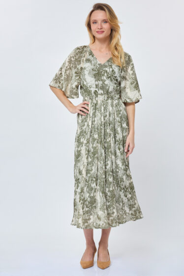 שמלת שיפון דפוס בוטני