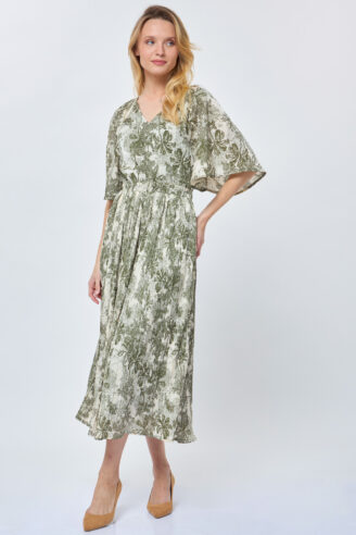 שמלת שיפון דפוס בוטני