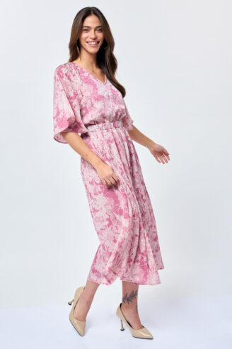 שמלת שיפון דפוס בוטני