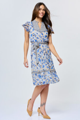 שמלת שיפון משולבת