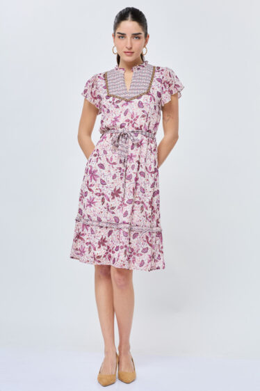 שמלת שיפון משולבת