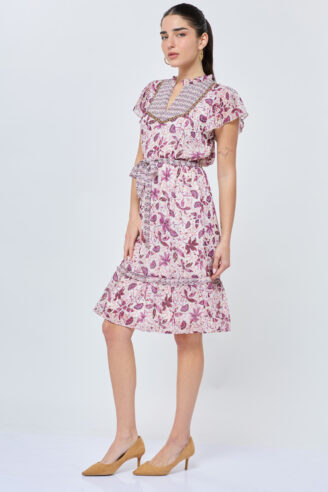 שמלת שיפון משולבת