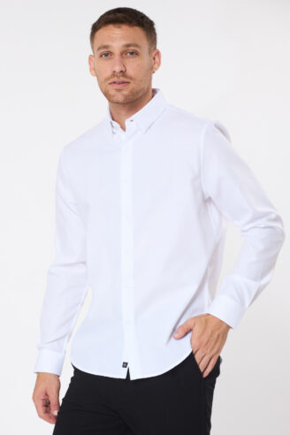 חולצה מכופתרת אלגנטית טקסטורת DOBBY