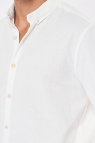 חולצה מכופתרת בד מרקם מחוספס