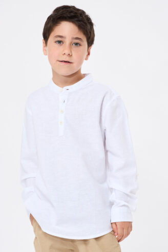 חולצת גלביה במראה פשתן  לילדים