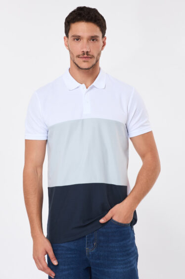 חולצת פולו פיקה קולור בלוק