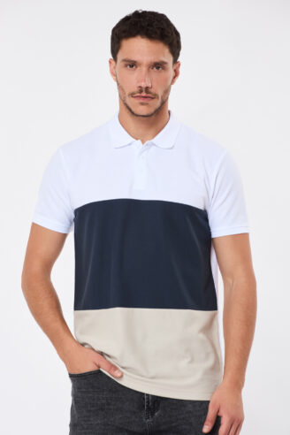 חולצת פולו פיקה קולור בלוק