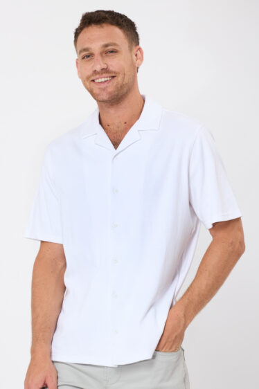 חולצה מכופתרת שרוול קצר ג`רסי ריב