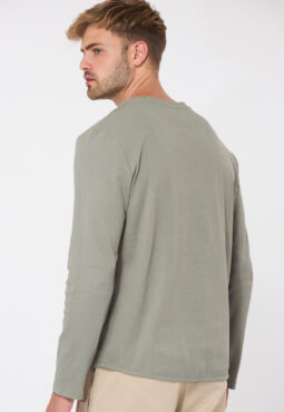 חולצת טי בד ריב - זית בהיר