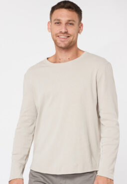 חולצת טי בד ריב - אבן