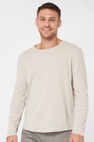 חולצת טי בד ריב - אבן