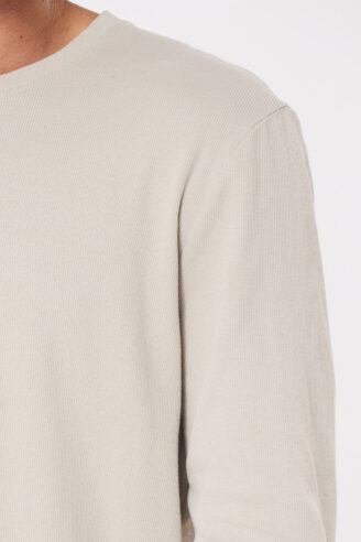 חולצת טי בד ריב - אבן