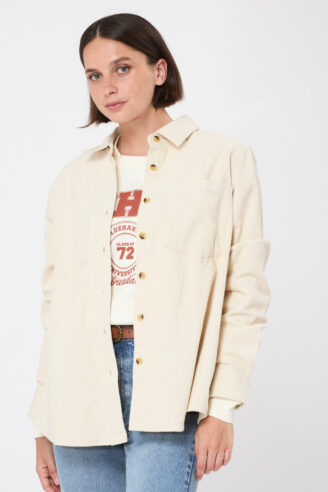 חולצת אוברסייז קורדרוי - אבן