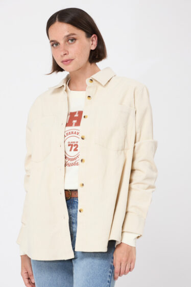 חולצת אוברסייז קורדרוי - אבן