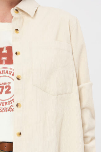 חולצת אוברסייז קורדרוי - אבן