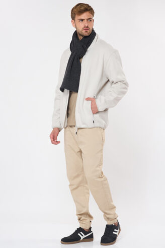 צעיף סרוג - אפור