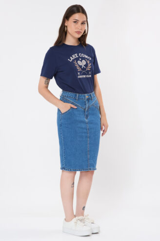 חצאית ג'ינס - כחול ג'ינס