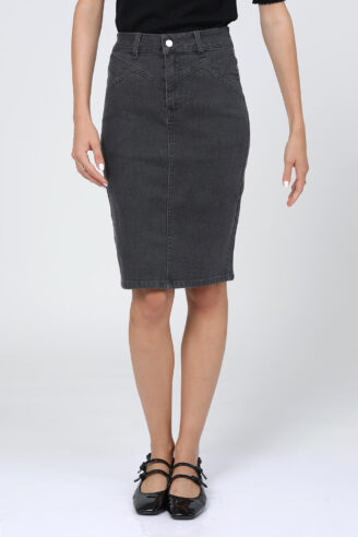 חצאית ג'ינס - אפור כהה חצאית ג'ינס - אפור כהה