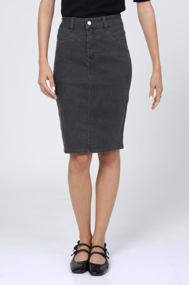 חצאית ג'ינס - אפור כהה