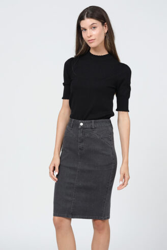 חצאית ג'ינס - אפור כהה