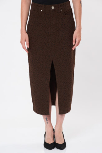 חצאית ג'ינס דפוס מנומר