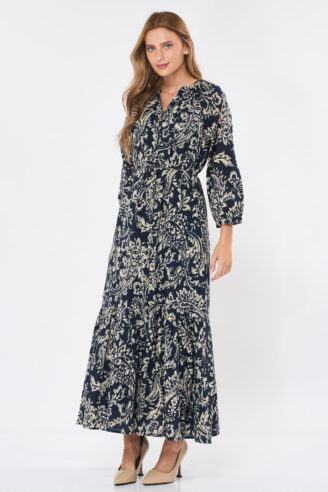 שמלת פייזלי כפתורים