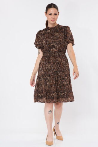 שמלת שיפון מנומרת