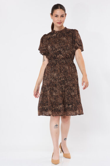 שמלת שיפון מנומרת