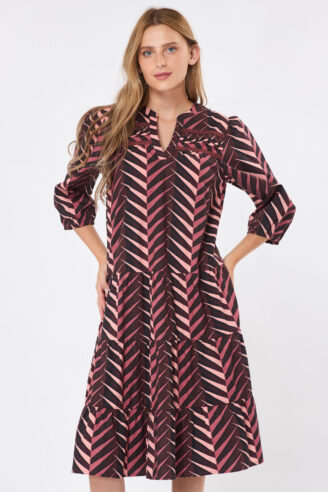 שמלה בדפוס גאומטרי - אלכסוני