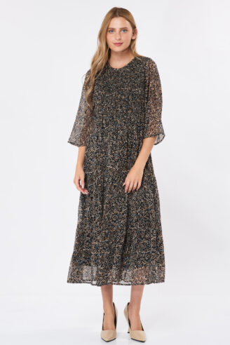 שמלת שיפון - פרחים