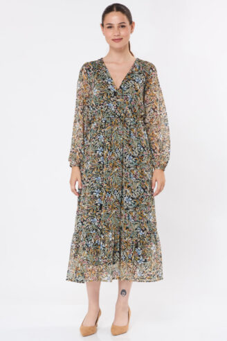 שמלת שיפון פרחים